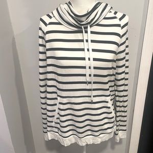Lauren Ralph Lauren Long Sleeve Cowl Neck Striped Nautical Pullover Sweater